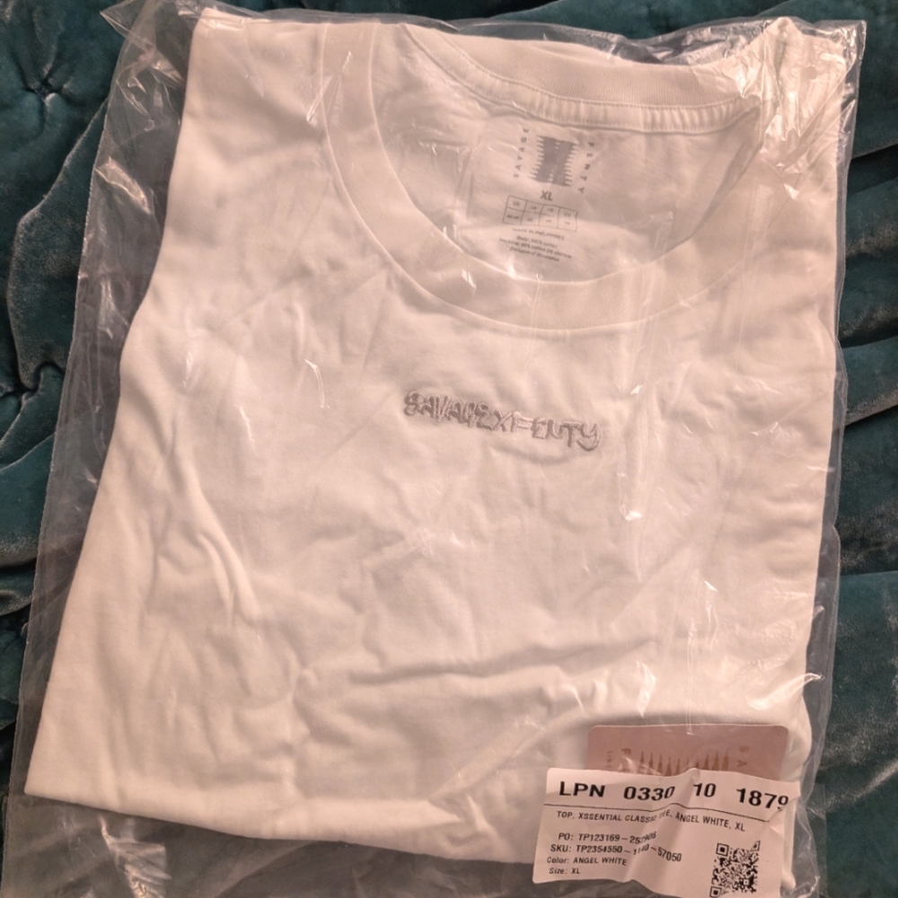 Savage X Fenty embroidered white tee